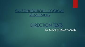 CA FOUNDATION - LOGICAL REASONING -DIRECTION SENSE TEST