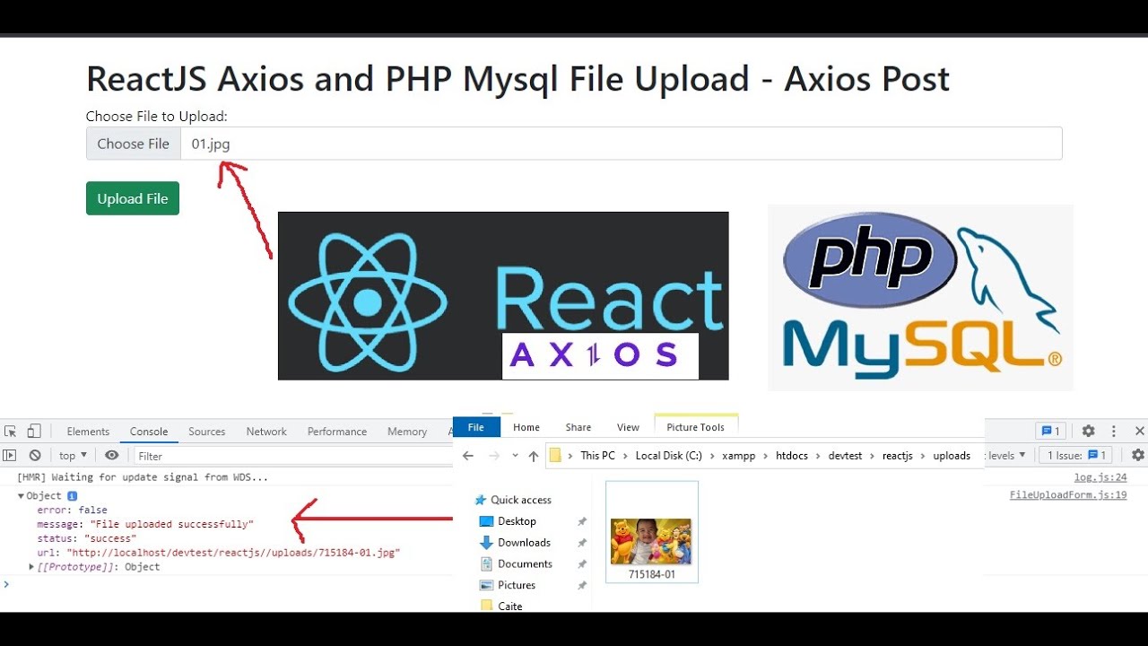 Reactjs Axios And Php Mysql File Upload - Axios Post