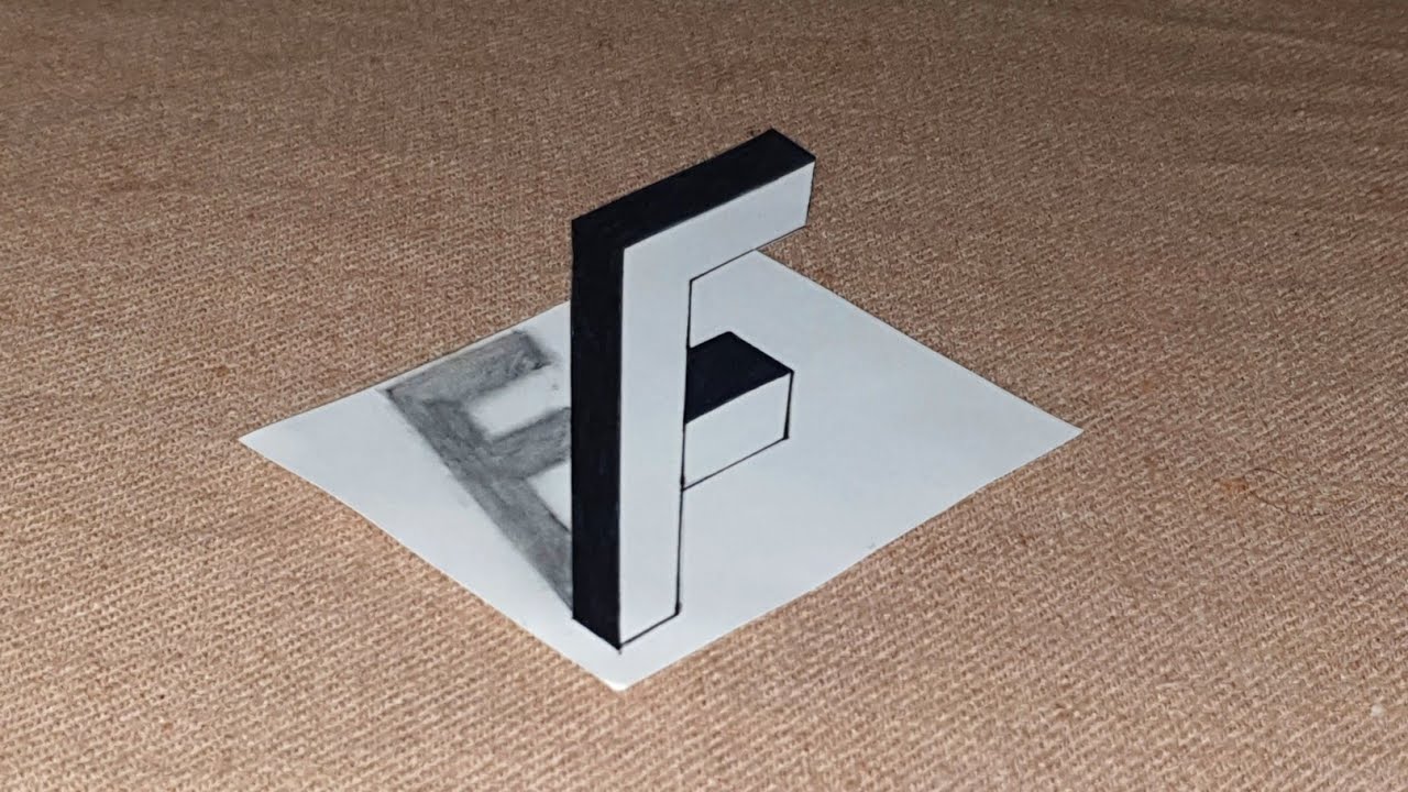 How to Draw Letter F in 3D ! English Letter D Drawing Trick art on Paper YouTube