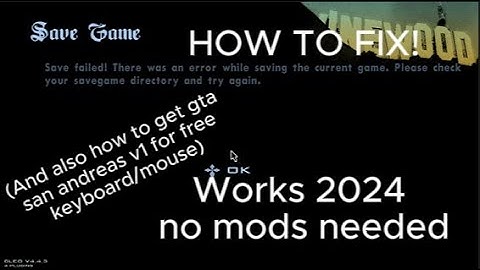 GTA san andreas how to fix Save failed! Please check savegame directory and try again #gtasanandreas