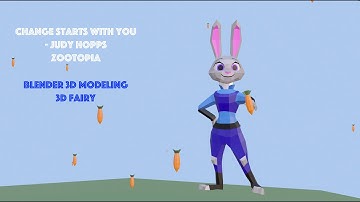 Blender 3D Modeling Zootopia Judy Hopps (Rabbit, Low Poly, Animal Characters)