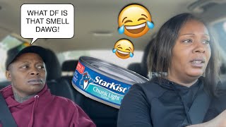PUTTING TUNA IN THE CAR VENTS TO GET MY WIFE REACTION! 😱