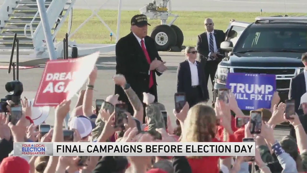 Trump, Harris hold final campaigns before Election Day - YouTube