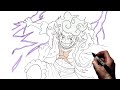 How To Draw Luffy Gear 5 (Lightning) | Step By Step | One Peice