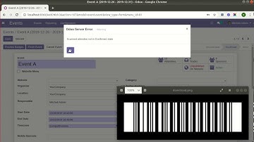 Event Barcode Scanner Odoo, Event Ticket Barcode Scanner odoo