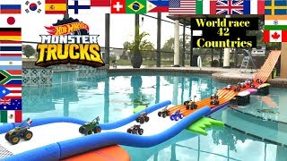 Hot Wheels Monster truck world race battle of the countries swimming pool edition tournament screenshot 3