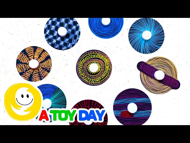 Simple DVD DISK 💿 Spinning TOP with planets | How to make CD disk spinning top with Unusual drawing class=