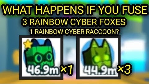 what happens if you fuse 3 rainbow cyber foxes and a rainbow cyber raccoon? | Roblox Pet Simulator X