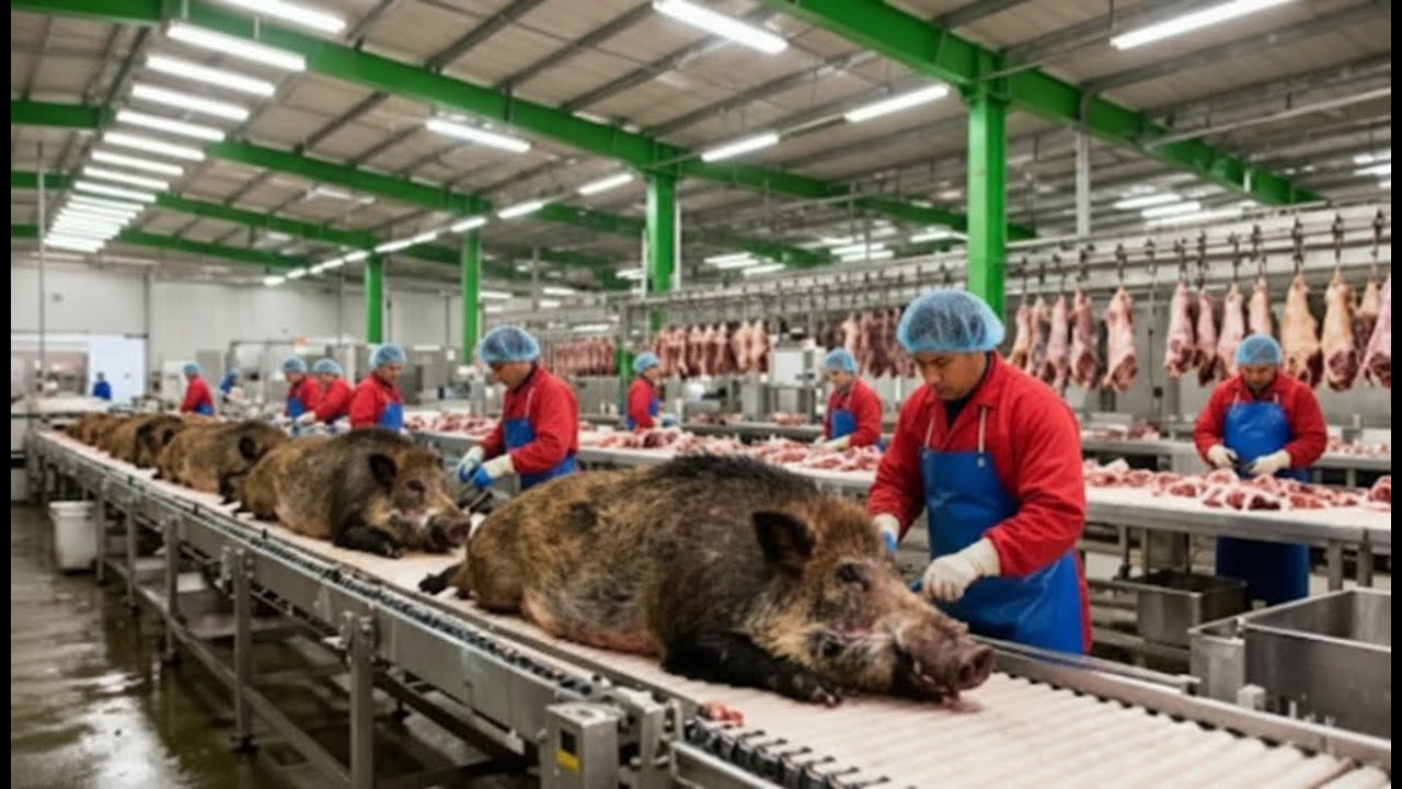 Inside the Wild Boar Meat Factory: From Farm to Fork | The Complete Process of Sausages & Cured Ham