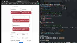 Register form error handling 2: Build the best Facebook clone