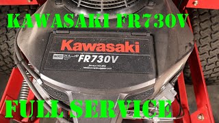 Kawasaki FR730V engine service and tune up. Performing regular maintenance on the Kawasaki FR730V