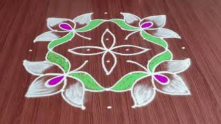 2 Simple Daily Rangoli Designs | Very Easy Flower Kolam Designs | Latest Friday Special Muggulu