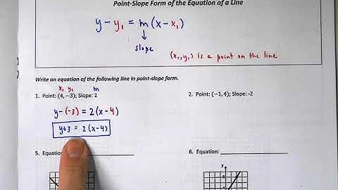 Writing Equations in Point Slope Form Video
