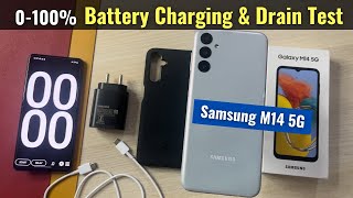 Samsung Galaxy M14 5G Battery Charging and Drain Test - Benchmark, Gaming, Review e.t.c