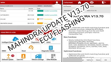 X-DIAG PRO3 LATEST MAHINDRA UPDATE V13.70 FOR ECU FLASHING ## MAHINDRA UPDATE V13.70