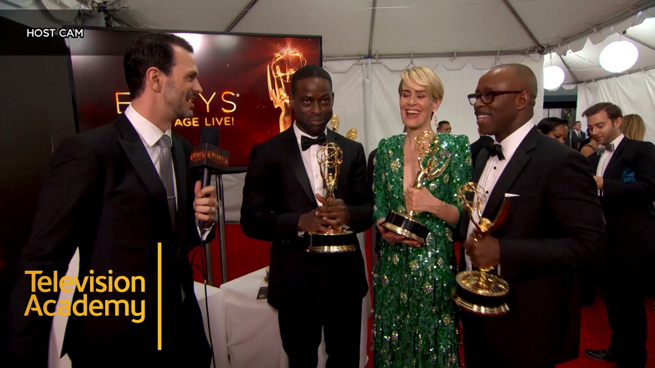 emmys 2016 full Emmys 2016 | Backstage with Sterling K. Brown, Sarah Paulson & Courtney B. Vance