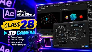Adobe After Effects Class 28 | 3D Camera – Camera Settings & 3D Camera Animation screenshot 4