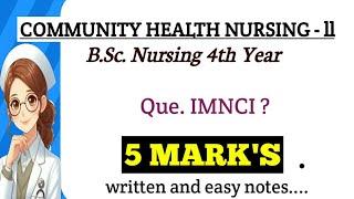 IMNCI in Community Health Nursing  B.Sc. 4th year #education #bscnursing #communityhealthnursing 