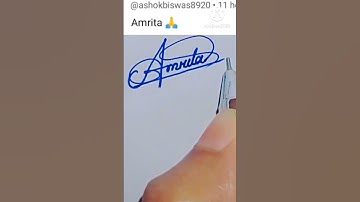 Amrita name signature style #Amrita stylish signature #signature Amrita #ytshorts #calligraphy