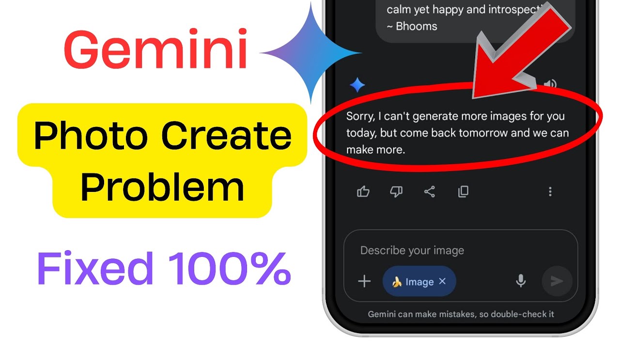 Gemini Photo Create Problem | gemini photo editing problem | Gemini App Photo Not Creating Solution 