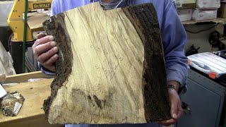 Maple Slab to Chip & Dip Bowl!   Wood Turning