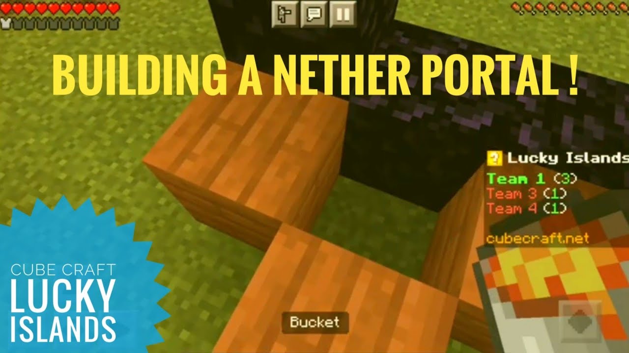 CUBECRAFT LUCKY BLOCKS Building a Nether Portal at Stonehenge map - YouTube