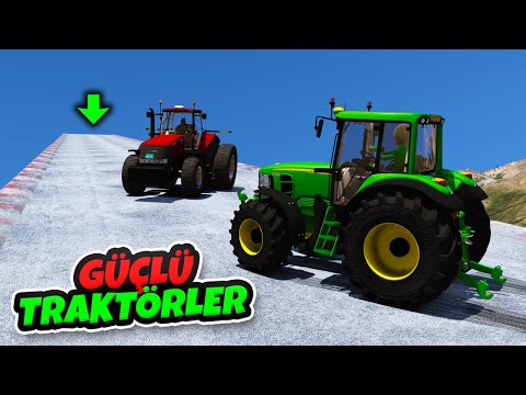 🚜 Güçlü Büyük Traktörler Buzlu Tırmanma Parkurunda 🚜 GTA 5