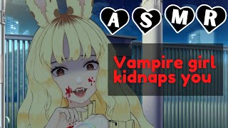 [ASMR Roleplay] ♡ Vampire girl kidnaps you (whispers, ear noms)