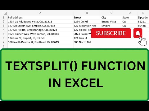 TEXTSPLIT() function in