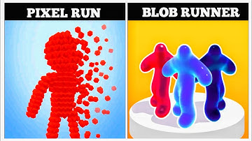 Pixel Rush vs Blob Runner - Android iOS Mobile Gameplay Walkthrough @KLSKINBOX
