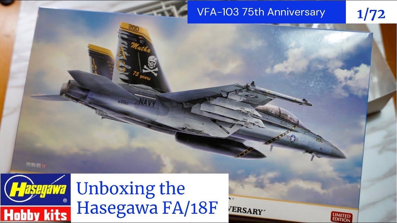 Unboxing the Hasegawa 1/72 VFA-103 Jolly Rogers 75 th Anniversary