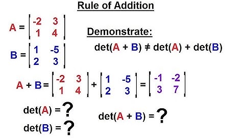 Linear Algebra: Ch 2 - Determinants (30 of 48) Rule of Addition: 2x2 Determinants