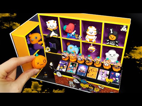DIY Miniature Board shop - BTS &amp;amp; BT21 Halloween shop <strong>decor</strong> !
