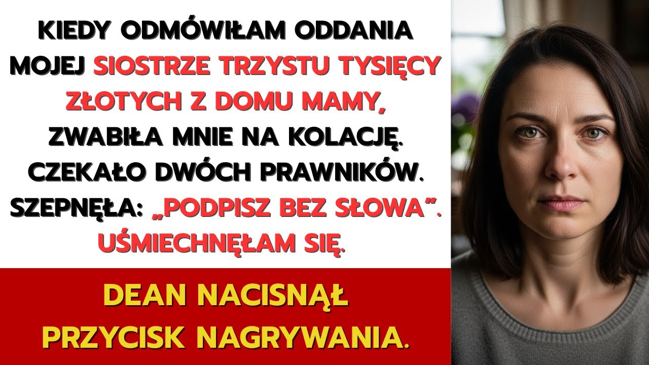 Siostra żądała połowy spadku na ślub za trzysta tysięcy złotych — a potem mnie pozwała