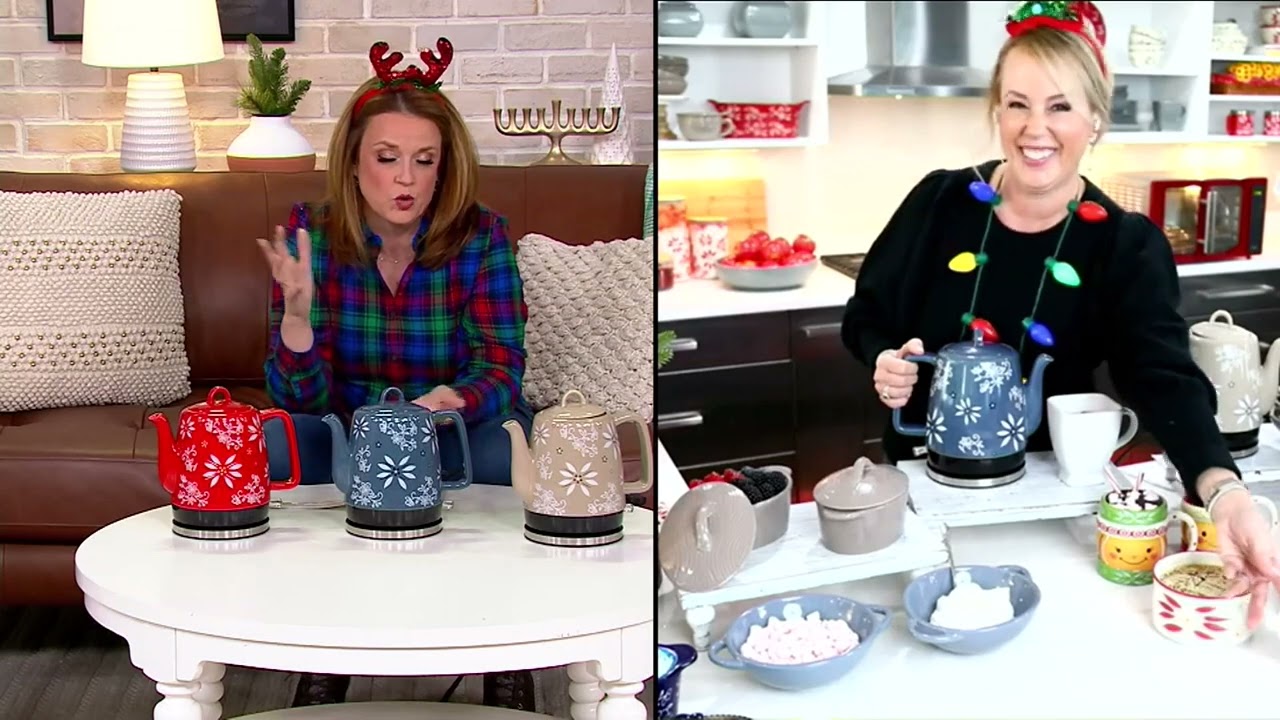 Temp-tations 1L Electric Cordless Porcelain Kettle on QVC