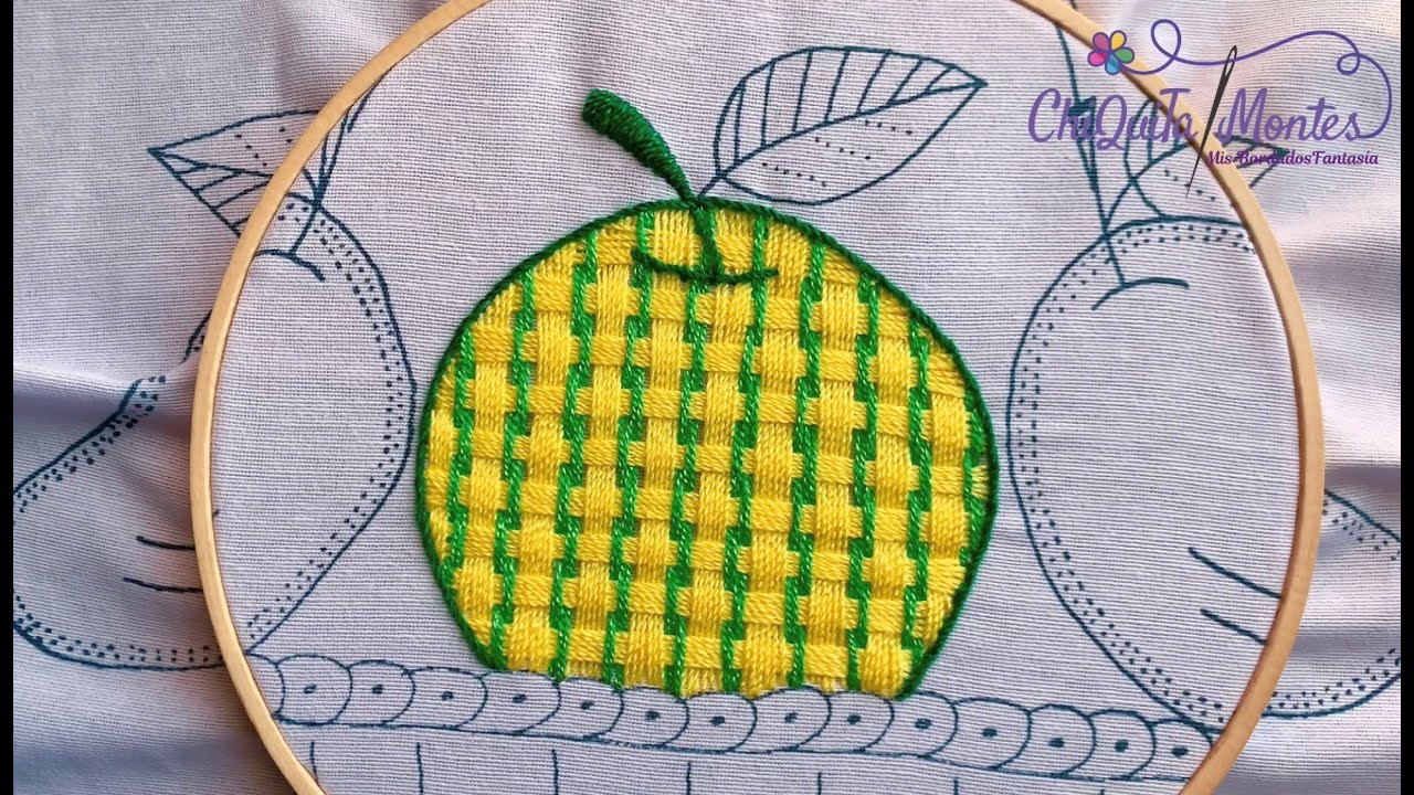 Bordado Fantasía Naranja 8 / Hand Embroidery Orange 🍊 with Fantasy Stitch