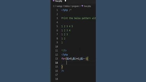 Logical interview question on print a given pattern in PHP #shorts