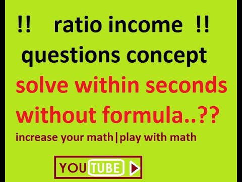 Income Ratio Question 2|income question based on ratio ..youtube #ratioincome #umakantraghav