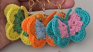 How To Crochet A Beautiful Erfly Keychain Easy Crochet Tutorial
