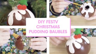 DIY FESTV CHRISTMAS PUDDING SHATTERPROOF BAUBLES
