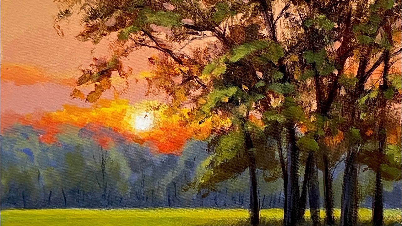 Simple Acrylic Landscape Painting under an Hour!!