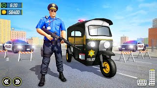 Police Tuk Tuk Auto Rickshaw 2022 - Android Gameplay screenshot 5