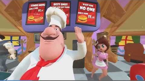 Screen capture from the VR game prototype "COOKING FRENZY VR" - 4 min, 3DCG Arts -2017