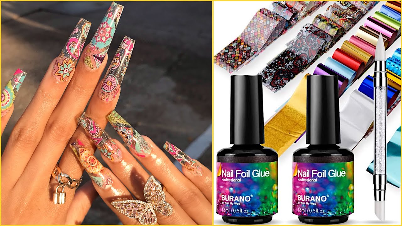 BURANO Nail Art Foil Glue Gel, o.5 oz Nail Foil Glue for Nails