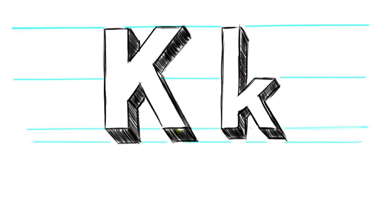 How To Draw 3d Letters K Uppercase K And Lowercase K In 90 Seconds Youtube