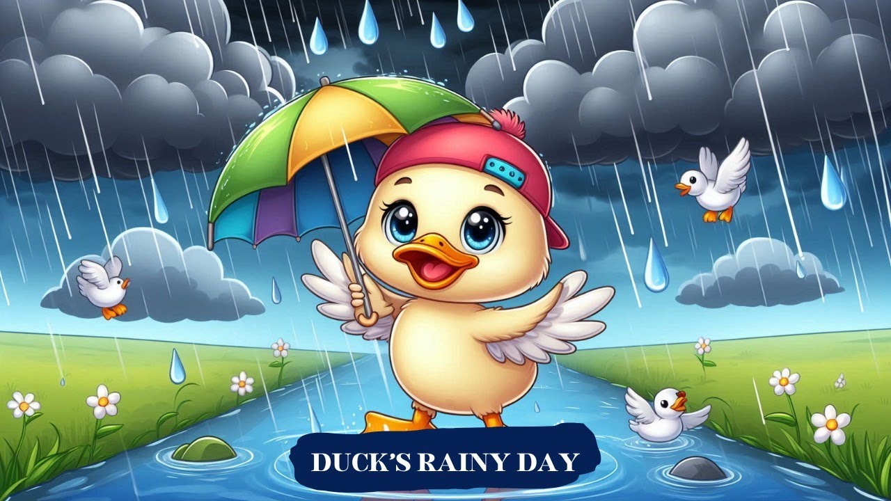 Ducks Rainy Day | Let's Rhyme Together | Cute Poem for Kids | 