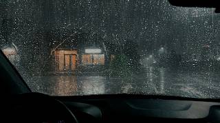 Night Rain on Car Roof 🚗 Cozy Thunderstorm Ambience for Instant Deep Sleep