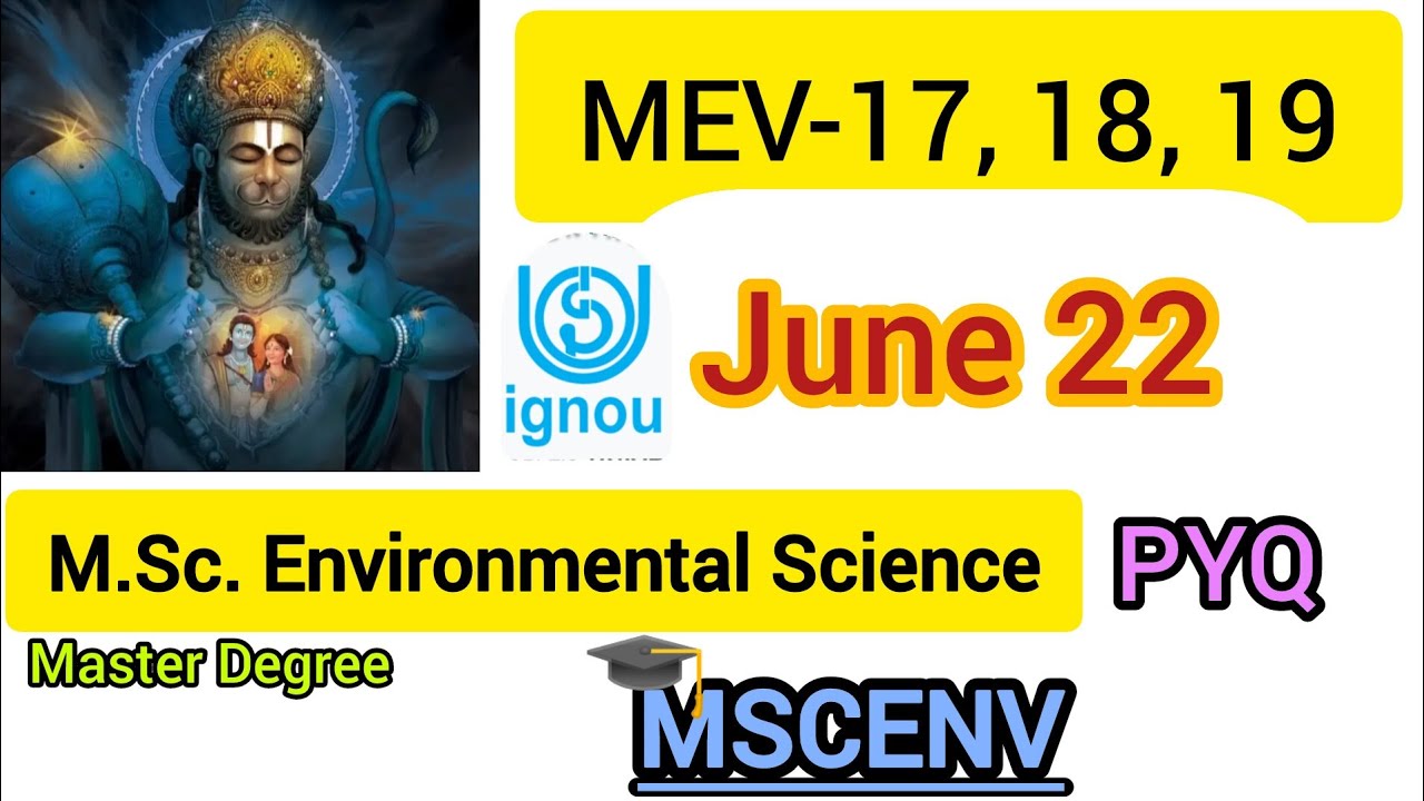 JUNE 22 || MSCENV || PYQ || M.Sc. Environmemtal Science ||