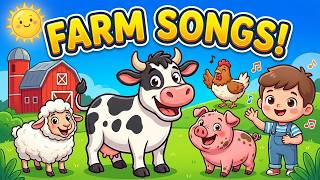 Fun Farm Songs for Kids | ABCs, Counting, Colours &amp; Animal Sounds 🐄🎵