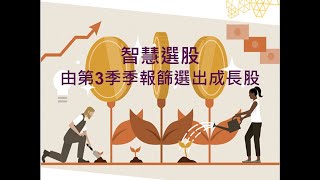智慧選股-由第3季季報篩選出成長股